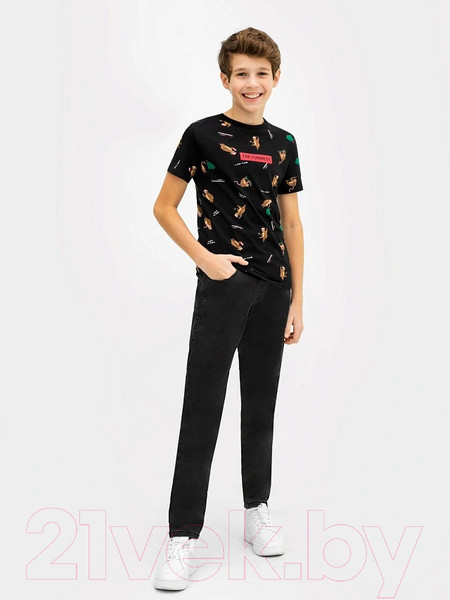 Изображение товара Футболка детская Mark Formelle 113379 (р.110-56, ленивцы на черном)