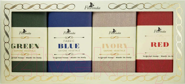 Изображение товара Набор мыла Florinda Fabric Blue, Fabric Green, Fabric Ivory, Fabric Red (4x200г)