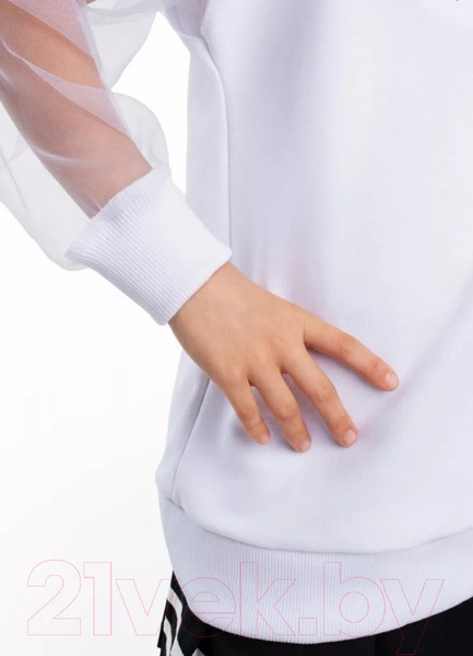 Изображение товара Свитшот детский Amarobaby Crystal / AB-OD23-C28/00-128 (белый, р.128)
