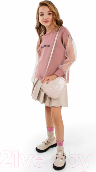 Изображение товара Свитшот детский Amarobaby Crystal / AB-OD23-C28/27-134 (пудровый, р.134)
