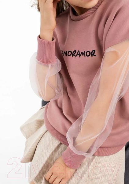 Изображение товара Свитшот детский Amarobaby Crystal / AB-OD23-C28/27-134 (пудровый, р.134)
