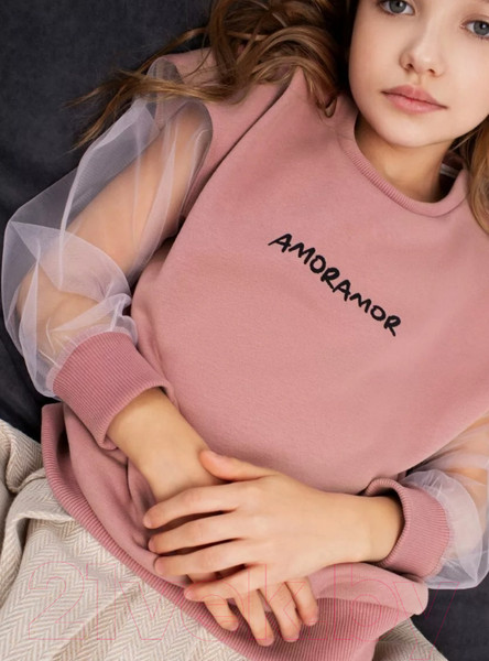 Изображение товара Свитшот детский Amarobaby Crystal / AB-OD23-C28/27-134 (пудровый, р.134)