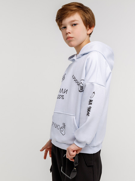 Изображение товара Худи детское Amarobaby Slang / AB-OD23-28S/00-128 (белый, р.128)