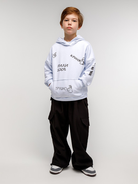 Изображение товара Худи детское Amarobaby Slang / AB-OD23-28S/00-128 (белый, р.128)
