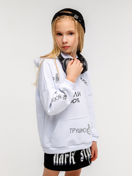Изображение товара Худи детское Amarobaby Slang / AB-OD23-28S/00-152 (белый, р.152)