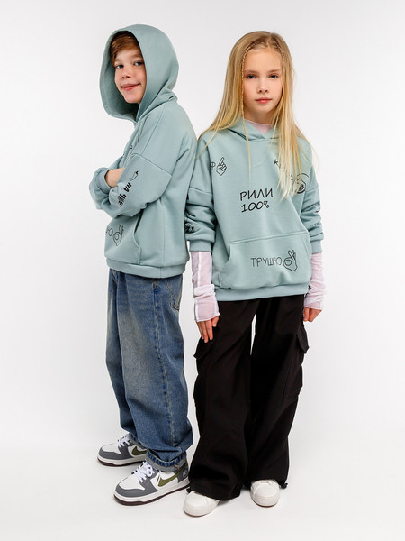 Изображение товара Худи детское Amarobaby Slang / AB-OD23-28S/32-128 (мятный, р.128)