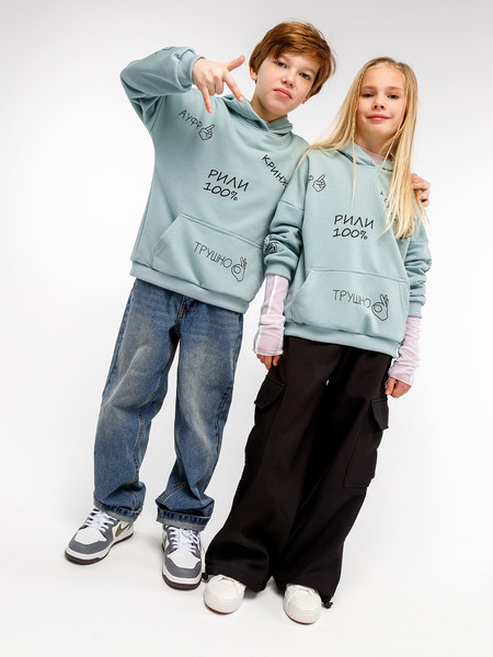 Изображение товара Худи детское Amarobaby Slang / AB-OD23-28S/32-128 (мятный, р.128)