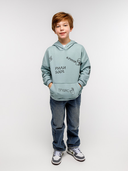 Изображение товара Худи детское Amarobaby Slang / AB-OD23-28S/32-128 (мятный, р.128)