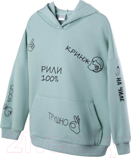 Изображение товара Худи детское Amarobaby Slang / AB-OD23-28S/32-140 (мятный, р.140)