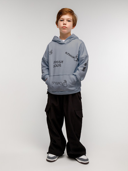 Изображение товара Худи детское Amarobaby Slang / AB-OD23-28S/11-128 (серый, р.128)