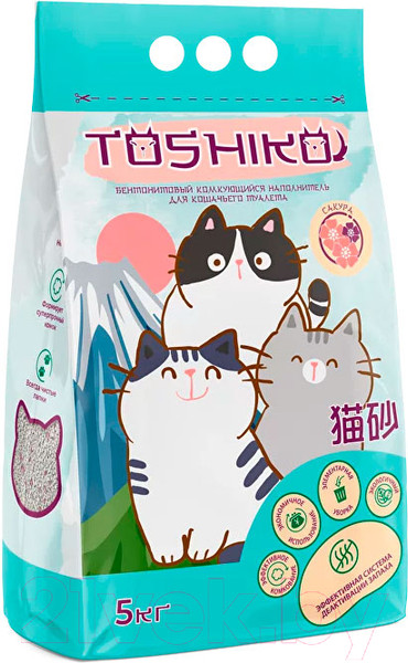 Изображение товара Наполнитель для туалета Toshiko Сакура комкующийся (5кг)
