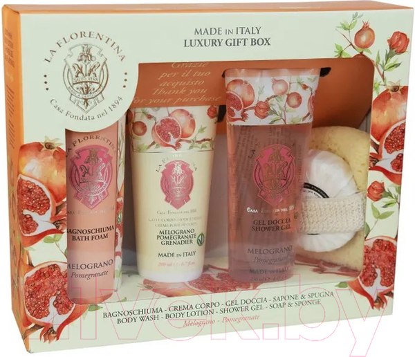 Изображение товара Набор косметики для тела La Florentina Pomegranate Пена для ванны+Лосьон для тела / 70256 (500мл+200мл)