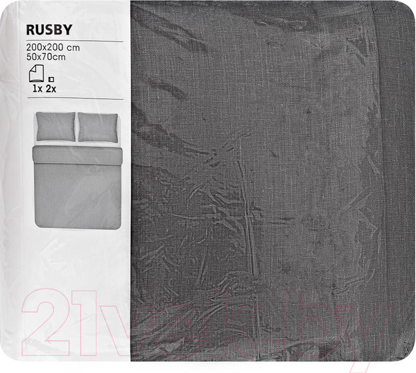 Изображение товара Комплект постельного белья Rusby 2ХМ 2 сп / 271304 (серый уголь)