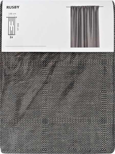 Изображение товара Штора Rusby Ромбы 150х300 / 257686 (черный)