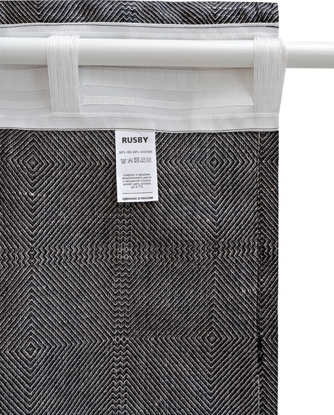 Изображение товара Штора Rusby Ромбы 150х300 / 257686 (черный)