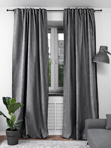 Изображение товара Штора Rusby Ромбы 150х300 / 257686 (черный)