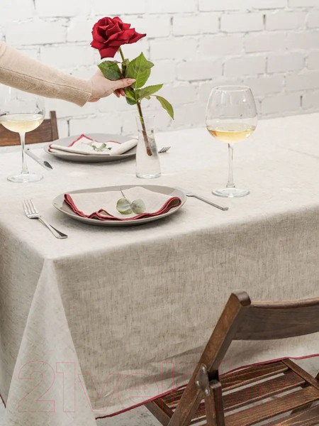 Изображение товара Скатерть Rusby Коктейль 150х250 / 278011 (бордовый)