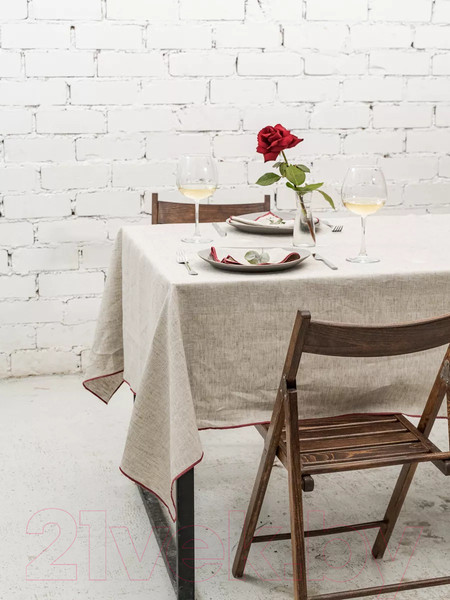 Изображение товара Скатерть Rusby Коктейль 150х250 / 278011 (бордовый)