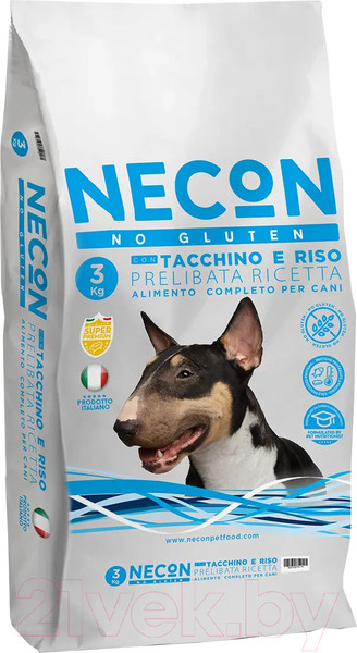 Изображение товара Сухой корм для собак Necon Для взрослых собак всех пород с индейкой и рисом / NECN11 (12кг)