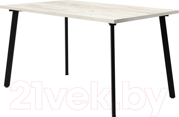 Изображение товара Обеденный стол Millwood Шанхай 130x80x75 (дуб белый Craft/металл черный)