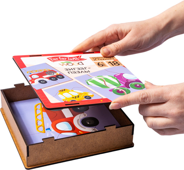 Изображение товара Развивающая игра Десятое королевство Wood. Зиг-заг Техника и транспорт / 04686