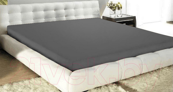 Изображение товара Простыня Бояртекс Поплин 140x200x35 (17-1502 TPX темно-серый)
