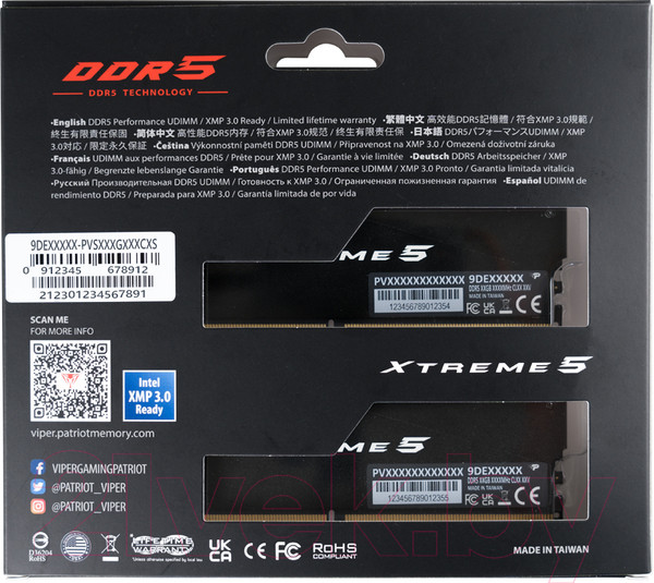 Изображение товара Оперативная память DDR5 Patriot PVX532G76C36K