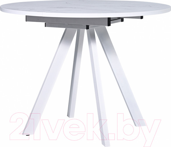 Изображение товара Обеденный стол Мир стульев Саен 27 90x90/30 (белый муар/жемчужный перито)