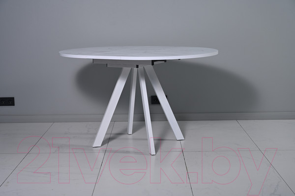 Изображение товара Обеденный стол Мир стульев Саен 27 90x90/30 (белый муар/жемчужный перито)