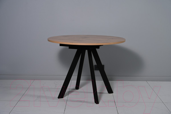 Изображение товара Обеденный стол Мир стульев Саен 27 100x100/30 (черный муар/дуб вотан)