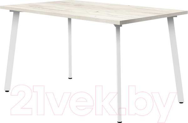 Изображение товара Обеденный стол Millwood Шанхай 130x80x75 (дуб белый Craft/металл белый)