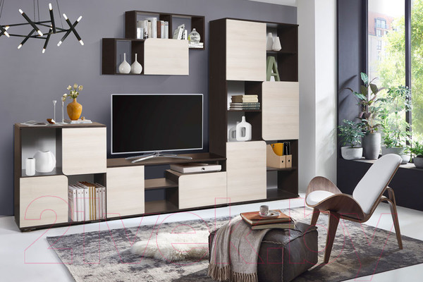 Изображение товара Стеллаж Мебель-Класс Вегас-1 (венге/ясень шимо светлый)