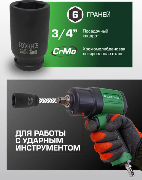 Изображение товара Головка слесарная RockForce RF-46510032(784)
