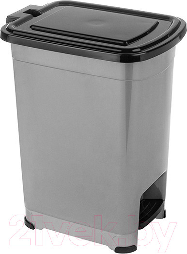 Изображение товара Контейнер для мусора El Casa Слим / 640474 (серый/черный)