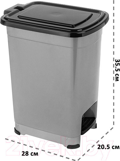 Изображение товара Контейнер для мусора El Casa Слим / 640474 (серый/черный)