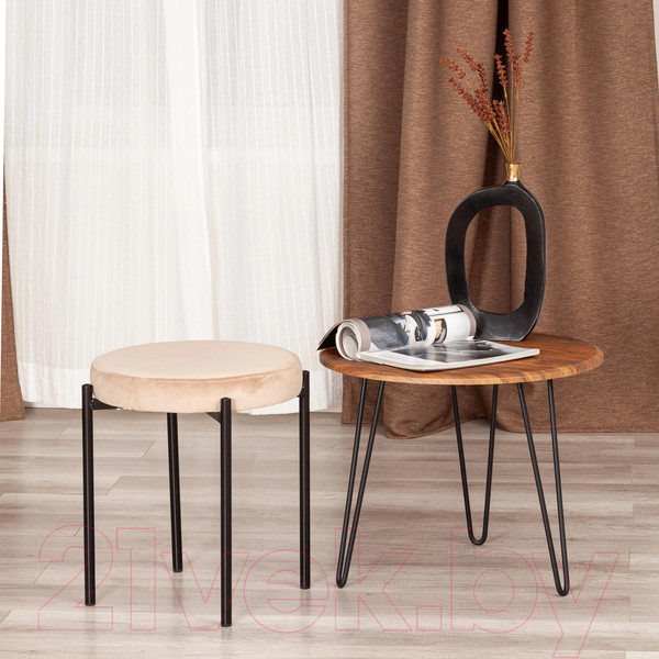 Изображение товара Табурет Tetchair Revo ткань/металл (бежевый Barkhat 5/черный)