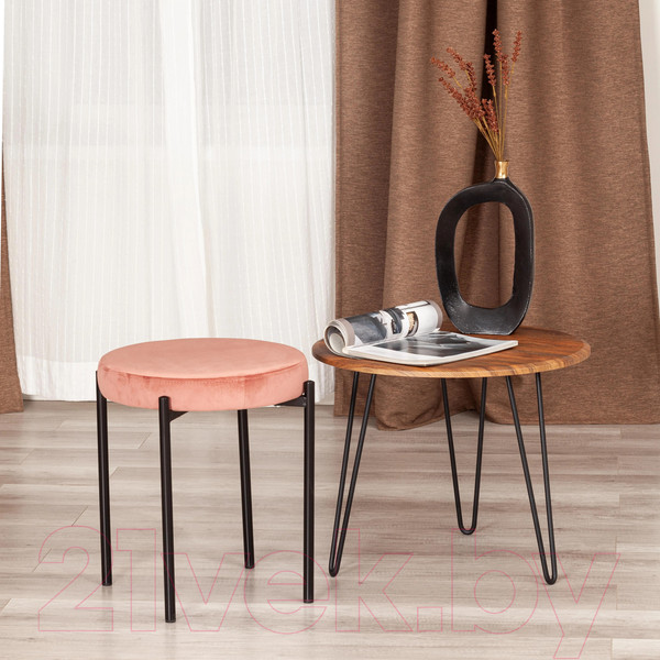 Изображение товара Табурет Tetchair Revo ткань/металл (коралловый Barkhat 15/черный)