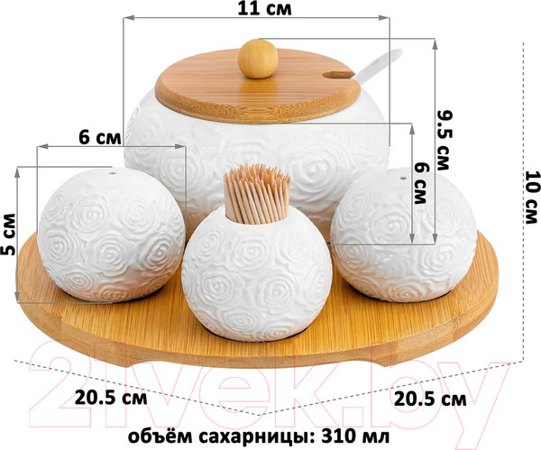 Изображение товара Набор емкостей для хранения Elan Gallery Розы / 540789