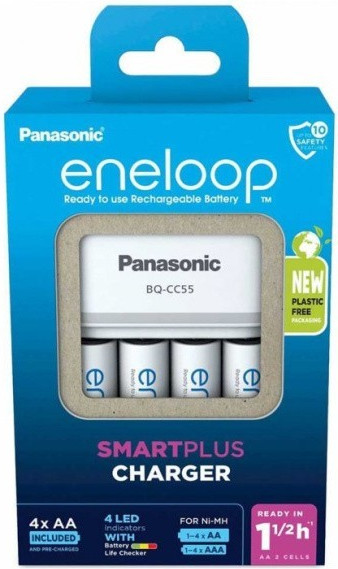 Изображение товара Зарядное устройство для аккумуляторов Panasonic Smart & Quick / K-KJ55MCD40E (с аккумуляторами)