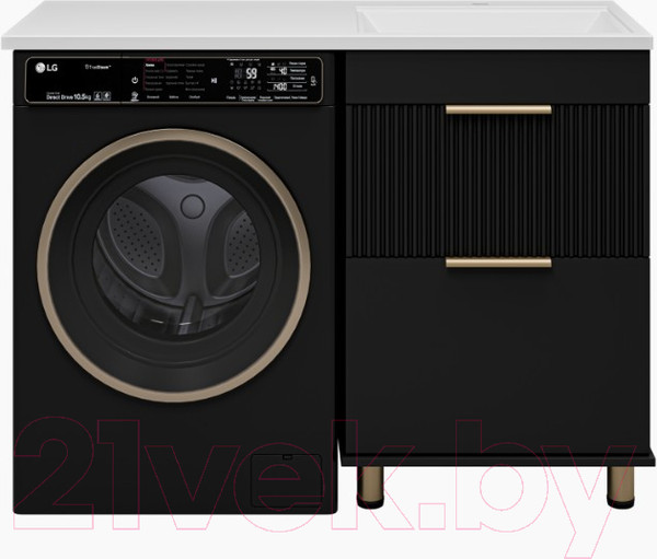 Изображение товара Тумба под умывальник Brevita Enfida 60 / ENF-07060-022Я (черный матовый)
