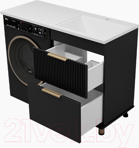 Изображение товара Тумба под умывальник Brevita Enfida 60 / ENF-07060-022Я (черный матовый)