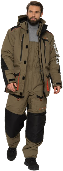 Изображение товара Костюм для охоты и рыбалки Huntsman Siberia / 6770 (р-р 68-70/182-188, хаки/черный)