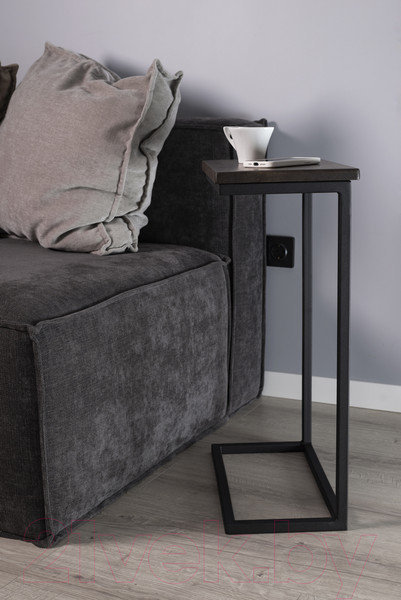 Изображение товара Приставной столик Stal-Massiv Goose (черный/дуб мореный)