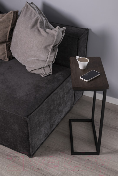 Изображение товара Приставной столик Stal-Massiv Goose (черный/дуб мореный)