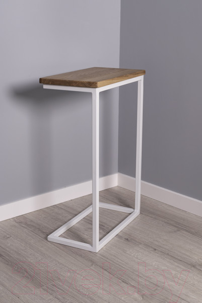 Изображение товара Приставной столик Stal-Massiv Goose (белый/дуб натуральный)