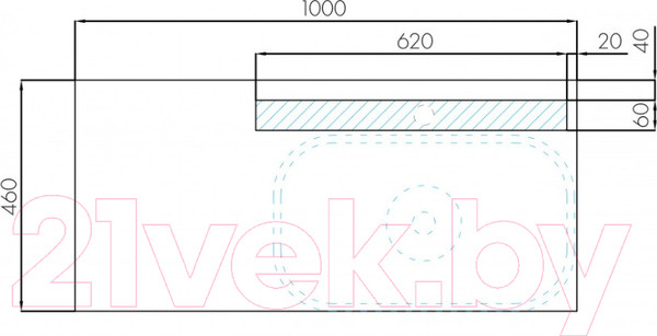 Изображение товара Тумба с умывальником Акватон Мишель 100 (1A2441K3MIDU0)