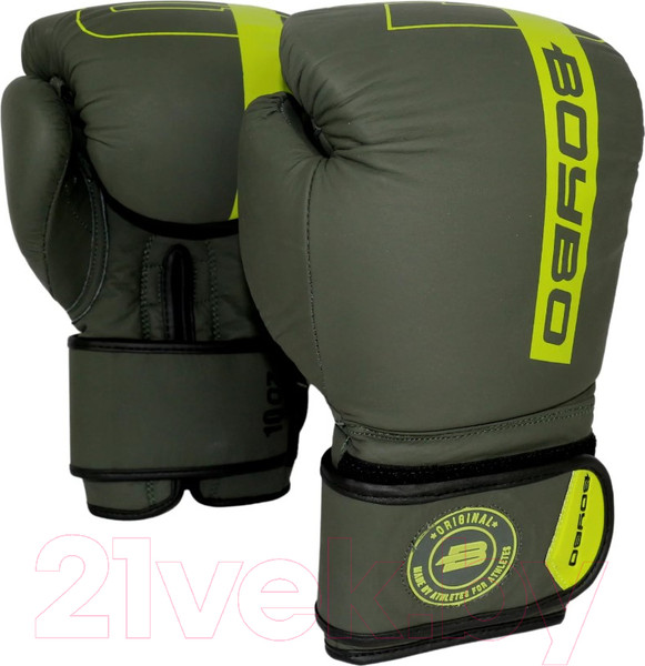 Изображение товара Боксерские перчатки BoyBo Fusion BG-092 (14oz, серо-зеленый)