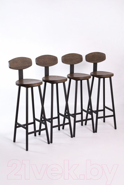 Изображение товара Стул барный Stal-Massiv SMH-S78 со спинкой (дуб мореный/черный)