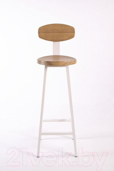 Изображение товара Стул барный Stal-Massiv SMH-S78 со спинкой (дуб натуральный/белый)