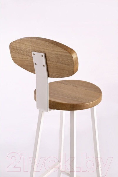 Изображение товара Стул барный Stal-Massiv SMH-S78 со спинкой (дуб натуральный/белый)